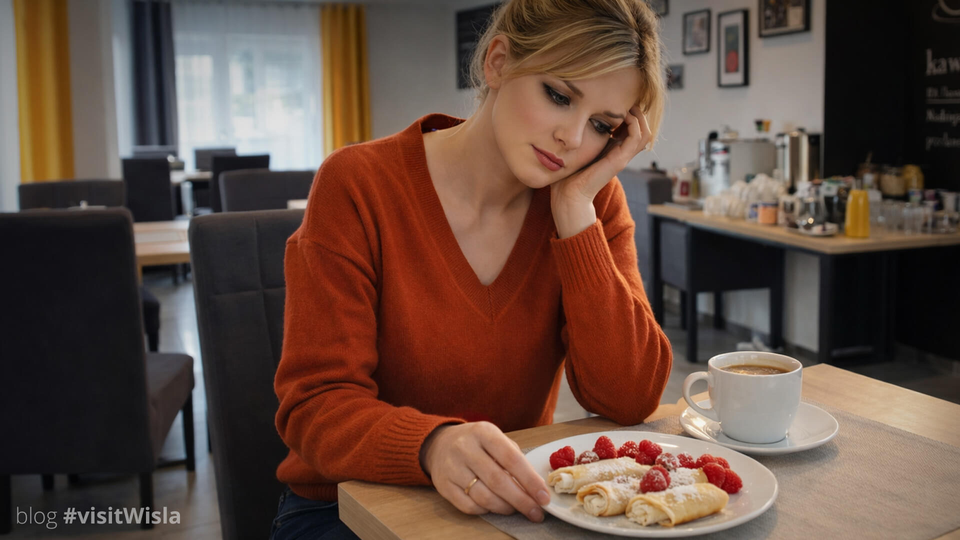 Natalia na śniadaniu w Rezydencji Pod Ochorowiczówką w Wiśle zastanawia się co dalej.